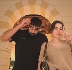 Rapper Badshah with Pakistani actress Hania Aamir in Dubai