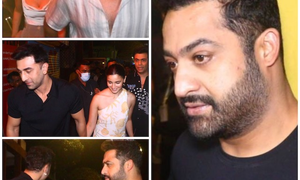 NTR Jr in Mumbai for ‘War 2’ shoot, bonds with KJo, Ranbir, Alia, Hrithik