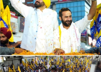 CM Bhagwant Singh Mann’s roadshow at Barnala witnessed huge crowds