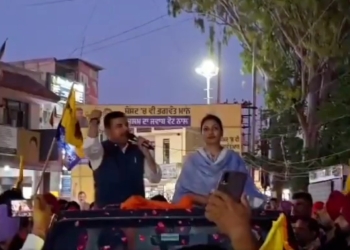 AAP MP Sanjay Singh campaigned in Nya Gaon for Malvinder Kang, said who is Amit Shah to threaten the people of Punjab