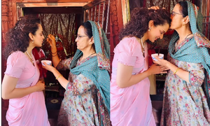 Kangana Ranaut takes ‘aashirwad’ from ‘maa’, calls her ‘ishwar ka roop’
