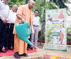 CM Yogi Adityanath plants a sandalwood sapling on World Environment Day