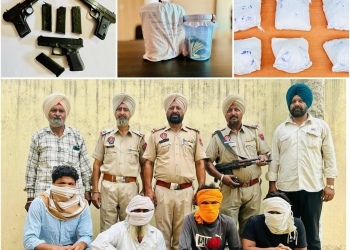 DAY AFTER, PUNJAB POLICE BUSTS TWO MORE PAK-BACKED DRUG CARTELS; SIX HELD WITH 8KG HEROIN, 3 PISTOLS