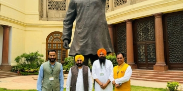 Bhagwant Mann reached Parliament on the occasion of the swearing-in ceremony of AAP MPs