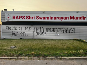 BREAKING NEWS: Another Hindu temple in Canada vandalised, MP calls for action