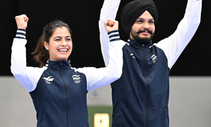Paris Olympics: Manu Bhaker and Sarabjot Singh clinch bronze in 10m Air Pistol Mixed Team event 