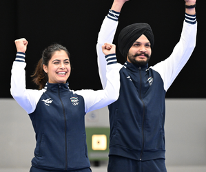 Paris Olympics: Manu Bhaker and Sarabjot Singh clinch bronze in 10m Air Pistol Mixed Team event