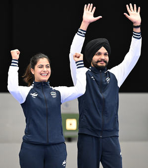 Paris Olympics: Manu Bhaker and Sarabjot Singh clinch bronze in 10m Air Pistol Mixed Team event 