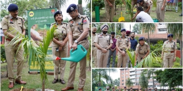 PUNJAB POLICE LAUNCHES PLANTATION DRIVE TO WELCOME MONSOONS, DGP PUNJAB PLANTS ‘BOTTLE PALM’ SAPLING AT PPHQ