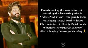 Allu Arjun donates Rs 1 crore for relief operations in light of Andhra Pradesh, Telangana deluge