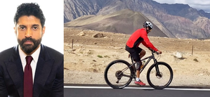 Farhan Akhtar makes the most of his off day by riding a bicycle in the mountains