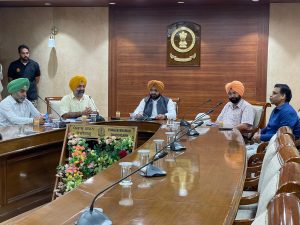 Punjab Rural Development Minister Tarunpreet Singh Sond holds meeting with district officers regarding the preparations of Gram Panchayat Elections