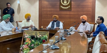 Punjab Rural Development Minister Tarunpreet Singh Sond holds meeting with district officers regarding the preparations of Gram Panchayat Elections