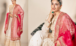 Raveena Tandon celebrates Karva Chauth with special wish for hubby Anil in Sanskrit