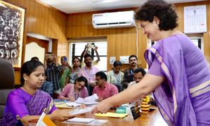Priyanka Gandhi files nomination for Wayanad LS bypoll