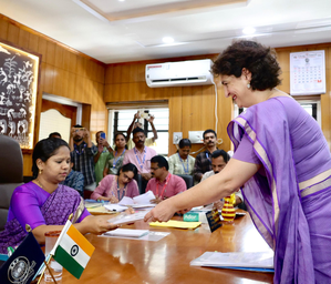 Priyanka Gandhi files nomination for Wayanad LS bypoll