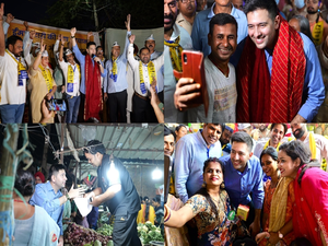 Delhi: AAP MP Raghav Chadha holds padyatra in Chhatarpur; interacts with people, clicks selfies