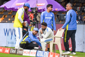 ‘He’s got a bit of swelling on it’: Rohit on Pant after blow to knee
