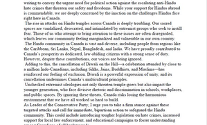 Federation of Gujarati Associations writes letter to opposition leader Poilievre, expresses concern over attack on Hindus in Canada