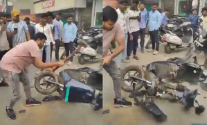 Man smashes Ola scooter after receiving Rs 90,000 bill for repairs