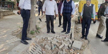MLA Kulwant Singh inspects the development works and major roads of Mohali City