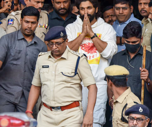 Allu Arjun steps out of jail after spending night