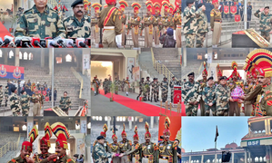 BSF unfurls Tricolour at Attari-Wagah border on 76th Republic Day