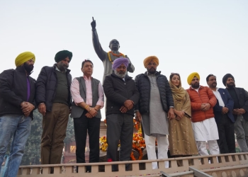 AAP Leaders Pay Floral Tribute at the Vandalized Statue of Dr. Ambedkar
