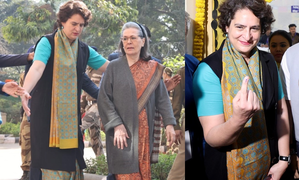 Sonia Gandhi, Priyanka cast their votes for Delhi Assembly elections
