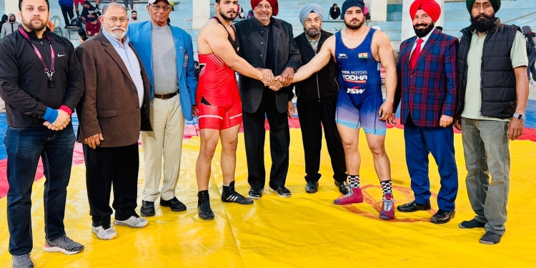 Wrestlers from India, Iran, Canada and Brazil showed their strength