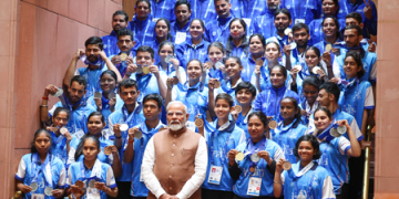PM Modi meets Special Olympics World Winter Games contingent in Parliament