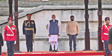 PM Modi accorded ceremonial welcome in Sri Lanka