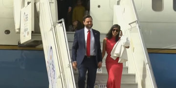 US Vice Prez JD Vance, family arrives in India for landmark visit