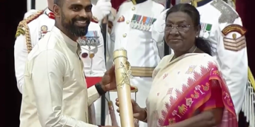 Hockey India congratulate PR Sreejesh on receiving the prestigious Padma Bhushan