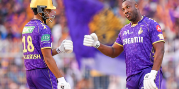 IPL 2025: Fiery knocks from Russell, Raghuvanshi power KKR to 206/4 against RR