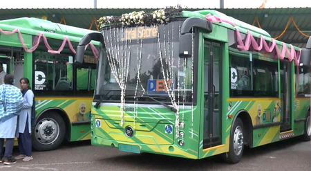Delhi CM Rekha Gupta launches 400 electric buses