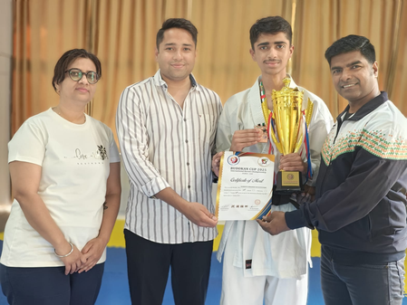 Gurugram boy Anarghya Abhishek strikes gold in Budokan International Karate C’ship in Dubai