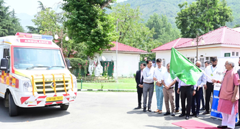 J&K L-G flags off fleet of ambulances for hospitals in Ramban, Anantnag