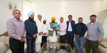 PUNJAB CM BATS FOR STARTING SHER-E-PUNJAB MAHARAJA RANJIT SINGH CRICKET LEAGUE IN STATE