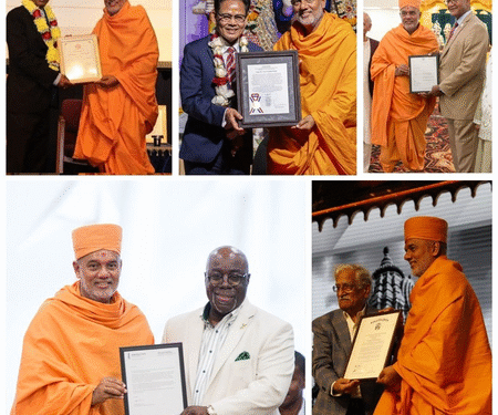 BAPS’ Gnanvatsal Swami honoured across the US