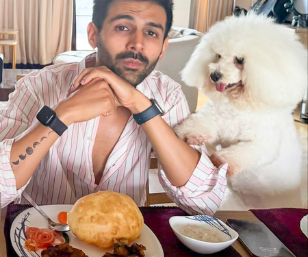Kartik Aaryan’s weekend feast: Cchole bhatoore in company of pupper Katori