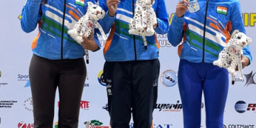 Producer Rajsekar Pandian’s daughter Anthra wins honours in 16th Asian shooting championship in Kazakhstan