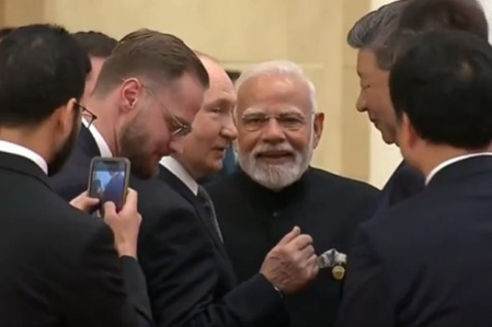 Russia shares ‘video of the day’ as PM Modi, Putin, Xi Jinping share warm moment at SCO Summit