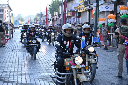 CRPF DG flags off all-women bike expedition from Srinagar’s Lal Chowk