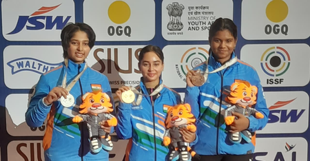Jr World Cup Shooting: Clean sweep for India in women’s air rifle as hosts dominate Day 5