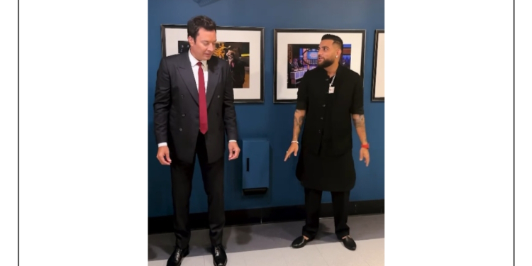 Karan Aujla gives bhangra lessons to Jimmy Fallon