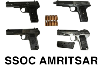 FOUR LINKED TO CROSS BORDER SMUGGLING MODULE HELD WITH 4 SOPHISTICATED PISTOLS