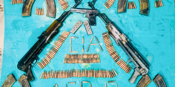 TWO AK-SERIES ASSAULT RIFLES, ONE SOPHISTICATED PISTOL RECOVERED FROM NEAR INDO-PAK BORDER IN AMRITSAR