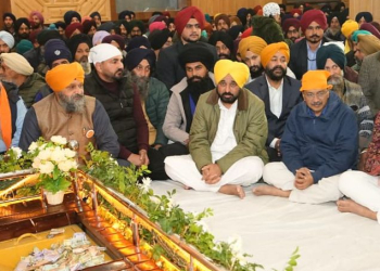 CM BHAGWANT MANN AND ARVIND KEJRIWAL JOINS SANGAT IN KIRTAN DARBAR AT SRINAGAR