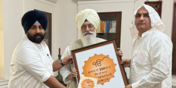 HARJOT BAINS & DEEPAK BALI EXTEND INVITATION TO BABA GURINDER SINGH DHILLON FOR SRI GURU TEGH BAHADUR JI’S 350TH MARTYRDOM ANNIVERSARY